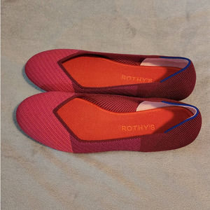 Rothy's Pink & Red Colorblock Flats Size 8